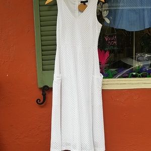 White cotton midi dress
